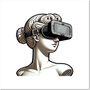 Venus of Milo Wearing VR Headset Posters and Art